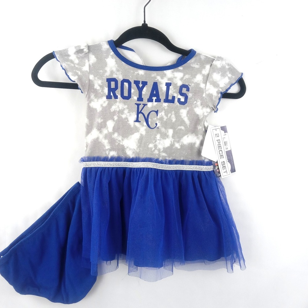 MLB Dress & Bloomers Kansas City Royals Girls 2T Blue Game Day Cheerleader